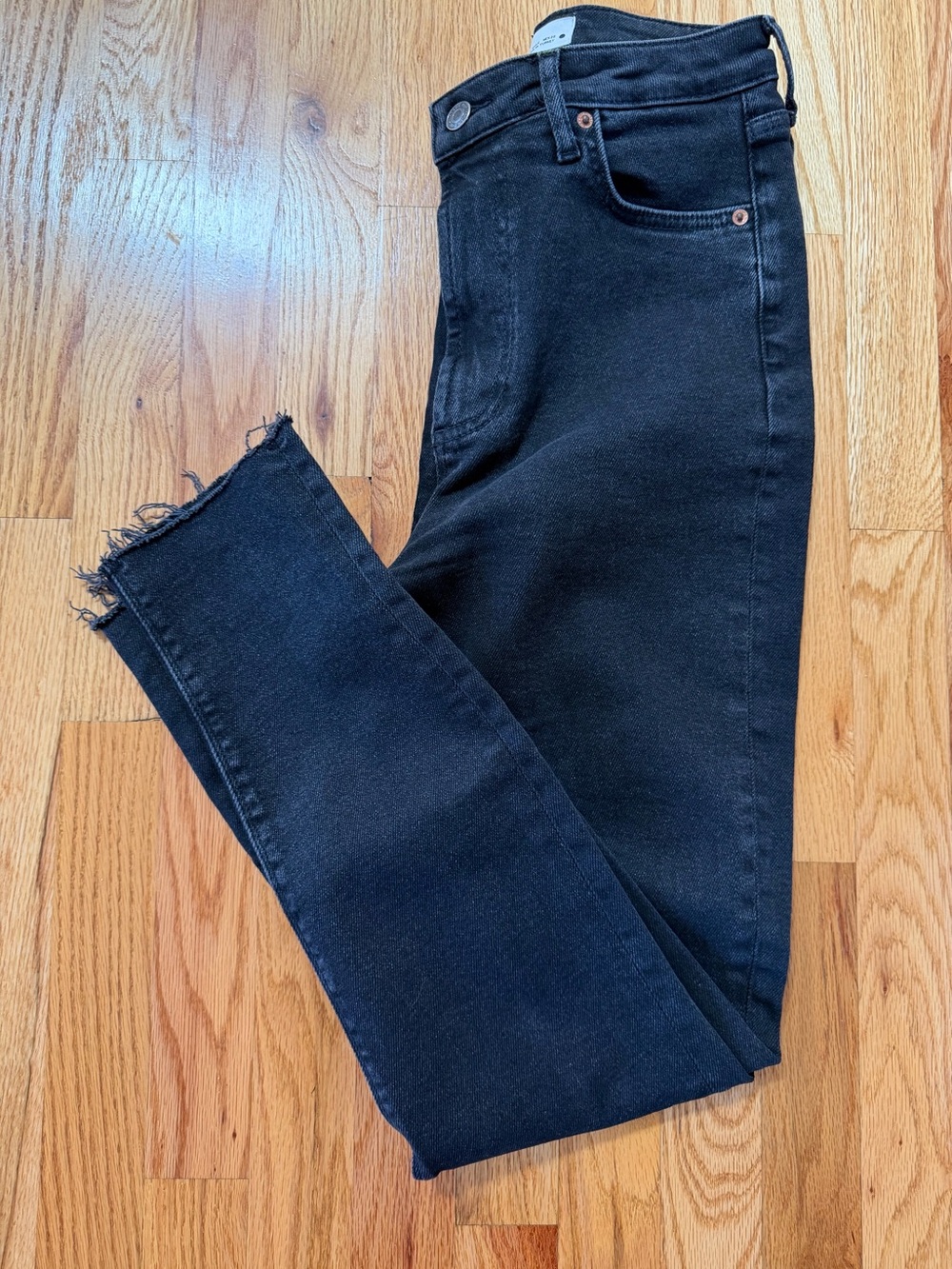 Zara Black Denim Button-Fly Jeans
